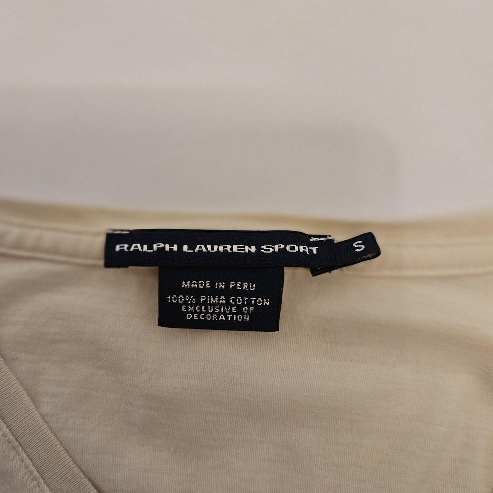 Ralph Lauren Cream V-Neck Polo Logo T-Shirt - Women's - Picture 5 of 6